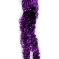 Neel Blue Chunky Christmas Tinsel Garland Shiny Metallic with White Xmas Tree Decor, 2m in Purple