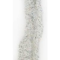 Neel Blue Chunky Christmas Tinsel Garland Shiny Metallic with White Xmas Tree Decor, 2m in Silver
