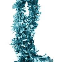 Neel Blue Christmas Shiny Metallic Chunky Tinsel Garland, 6.5ft in Baby Blue