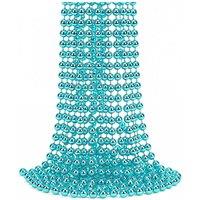 Neel Blue 9M Metallic Christmas Bead Chain - 7.5mm Shiny Pearl Garland in Turquoise