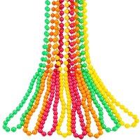 Neel Blue 9M Neon Multi Beads String Necklaces with Pink, Yellow, Green & Orange Bead UV Reactive