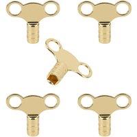 Neel Blue Pack of 5 Universal Radiator Key, Heavy Duty Bleed Key in Gold