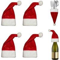 Neel Blue Christmas Mini Felt Fleece Santa Hat, Xmas Red Santa Tiny - Pack of 20