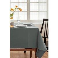 Neel Blue Plain Rectangular Polyester Fabric Tablecloth, 52x70 Inch in Grey