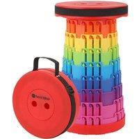 Neel Blue Foldable Telescopic Stool, Portable Collapsible Camping Stool in Red