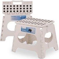 Neel Blue Folding Step Stool, Collapsible Stool, 11 Inches in White