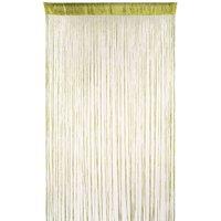 Neel Blue Glitter String Curtain Panel, Ivory, 200cm x 100cm in Bright Green | Size: 100 cm width x 200 cm drop