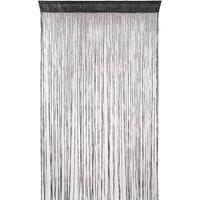 Neel Blue Glitter String Curtain Panel, Ivory, 200cm x 100cm in Black | Size: 100 cm width x 200 cm drop