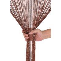Neel Blue Glitter String Curtain Panel, Polyester Spaghetti Tassel, 200cm x 100cm in Burgundy | Size: 100 cm width x 200 cm drop