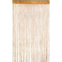Neel Blue Glitter String Curtain Panel, Ivory, 200cm x 100cm in Gold | Size: 100 cm width x 200 cm drop