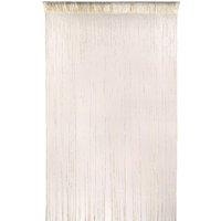 Neel Blue Glitter String Curtain Panel, Ivory, 200cm x 100cm in Ivory | Size: 100 cm width x 200 cm drop