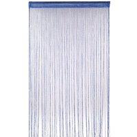 Neel Blue Glitter String Curtain Panel, Polyester Spaghetti Tassel, 200cm x 100cm in Royal | Size: 100 cm width x 200 cm drop