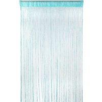 Neel Blue Glitter String Curtain Panel, Ivory, 200cm x 100cm in Turquoise | Size: 100 cm width x 200 cm drop