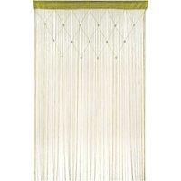 Neel Blue String Curtain Beaded Panel, Gold, 100cm x 200cm in Bright Green | Size: 100 cm width x 200 cm drop