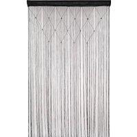 Neel Blue String Curtain Beaded Panel, Gold, 100cm x 200cm in Black | Size: 100 cm width x 200 cm drop