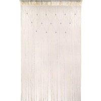 Neel Blue String Curtain Beaded Panel, Gold, 100cm x 200cm in Ivory | Size: 100 cm width x 200 cm drop