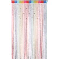 Neel Blue String Curtain Beaded Panel, Gold, 100cm x 200cm | Size: 100 cm width x 200 cm drop