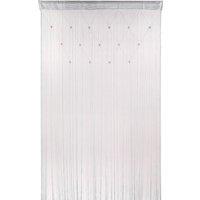 Neel Blue String Curtain Beaded Panel, Gold, 100cm x 200cm in Silver | Size: 100 cm width x 200 cm drop