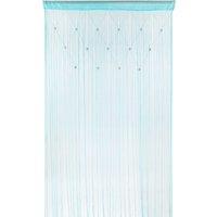 Neel Blue String Curtain Beaded Panel, Gold, 100cm x 200cm in Turquoise | Size: 100 cm width x 200 cm drop