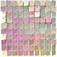 Neel Blue Shimmer Sequin Wall Panels Backdrop, 30cm x 30cm in Fuchsia | Size: 30 cm x 30 cm