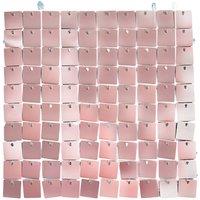 Neel Blue Shimmer Sequin Wall Panels Backdrop, 30cm x 30cm in Bright Pink | Size: 30 cm x 30 cm