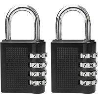 Neel Blue 4 Digit Coded Luggage Lock, Combination Padlock, Pack of 2 in Black