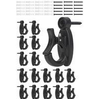 Neel Blue Easy Release Q-Hanger Cup Hooks with Buckle, Heavy-Duty Screw in Hooks - 20pcs in Black