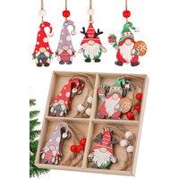 Neel Blue Colourful Wooden Nordic Gnomes Pendants - 12pcs