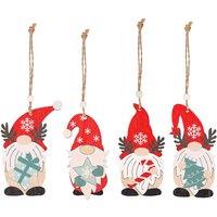 Neel Blue Colourful Wooden Gnome Pendants - Pack of 4