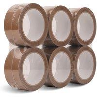 Neel Blue 48mm x 66m Brown BOPP Packing Tape, Heavy-Duty Adhesive Tape - 6 Rolls