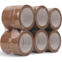 Neel Blue 48mm x 66m Brown BOPP Packing Tape, Heavy-Duty Adhesive Tape - 12 Rolls