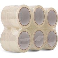 Neel Blue 48mm x 66m Clear BOPP Packing Tape, Transparent Adhesive Rolls - 12pcs