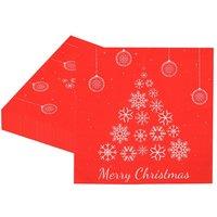 Neel Blue 20pcs Red Snowflake Printed Christmas Paper Napkins - 33cm