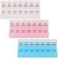 Neel Blue Pack of 3 7-Day 2-Times A-Day Pill Organiser - 14 Compartment
