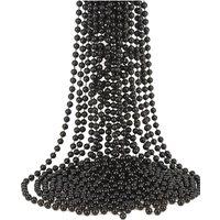 Neel Blue 9M Metallic Christmas Bead Chain - 7.5mm Shiny Pearl Garland in Black