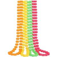 Neel Blue 85cm Neon Multi Beads String Necklaces with Pink, Yellow, Green & Orange Beads, UV Reactive