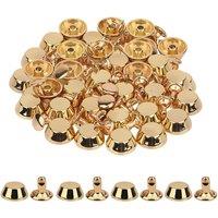 Neel Blue 14mm Hexagonal Feet Cap with 7mm Rivets Studs - 25pcs in Gold