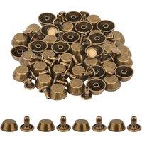 Neel Blue 14mm Hexagonal Feet Cap with 7mm Rivets Studs - 25pcs in Bronze