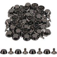 Neel Blue 14mm Hexagonal Feet Cap with 7mm Rivets Studs - 25pcs in Black