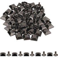 Neel Blue 10mm Pyramid Feet Cap with 7mm Back Rivets - 25pcs in Black