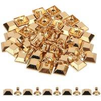 Neel Blue 12mm Pyramid Feet Caps with 7mm Back Rivets - 25pcs in Gold