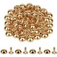 Neel Blue 12mm Dome Shaped Bag Feet Rivets with 9mm Round Studs - 25pcs in Gold