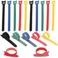 Neel Blue Multi-Colour Reusable Hook & Loop Cable Ties - 50pcs, 15cm x 1cm | Size: 15 cm x 1 cm