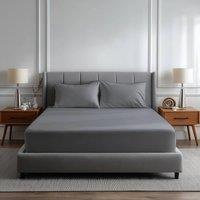 Snug City Luxury 200TC Soft Touch Fitted Sheet Bed Linen 40cm Extra Deep Skirt in Grey | Size: Super King