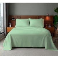 Snug City Microfibre Soft Touch Flat Sheet Plain Dyed Bed Linen in Duck Egg Blue | Size: King Flat