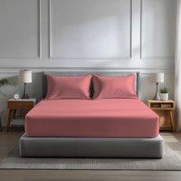 Snug City Microfibre Soft Touch Fitted Sheet 40cm Extra Deep Skirt Plain Dyed Bed Linen in Pink | Size: Double