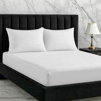 Snug City Microfibre Soft Touch Fitted Sheet 25cm Skirt Plain Dyed Bed Linen in White | Size: Small Single