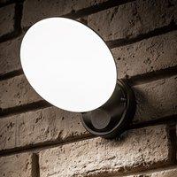 CGC Lighting Ezra Slim Round Black LED Outdoor Wall Light 10W 1000lm 4000k Natural White LED
