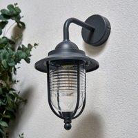 CGC Lighting Ayana Antique Charcoal Curved Fishermans Outdoor Wall Light in Dark Grey