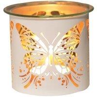 Aroma Home Multi Functional Tealight Wax Melt Burner 10.5cm - Butterfly in White